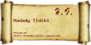 Hadady Ildikó névjegykártya